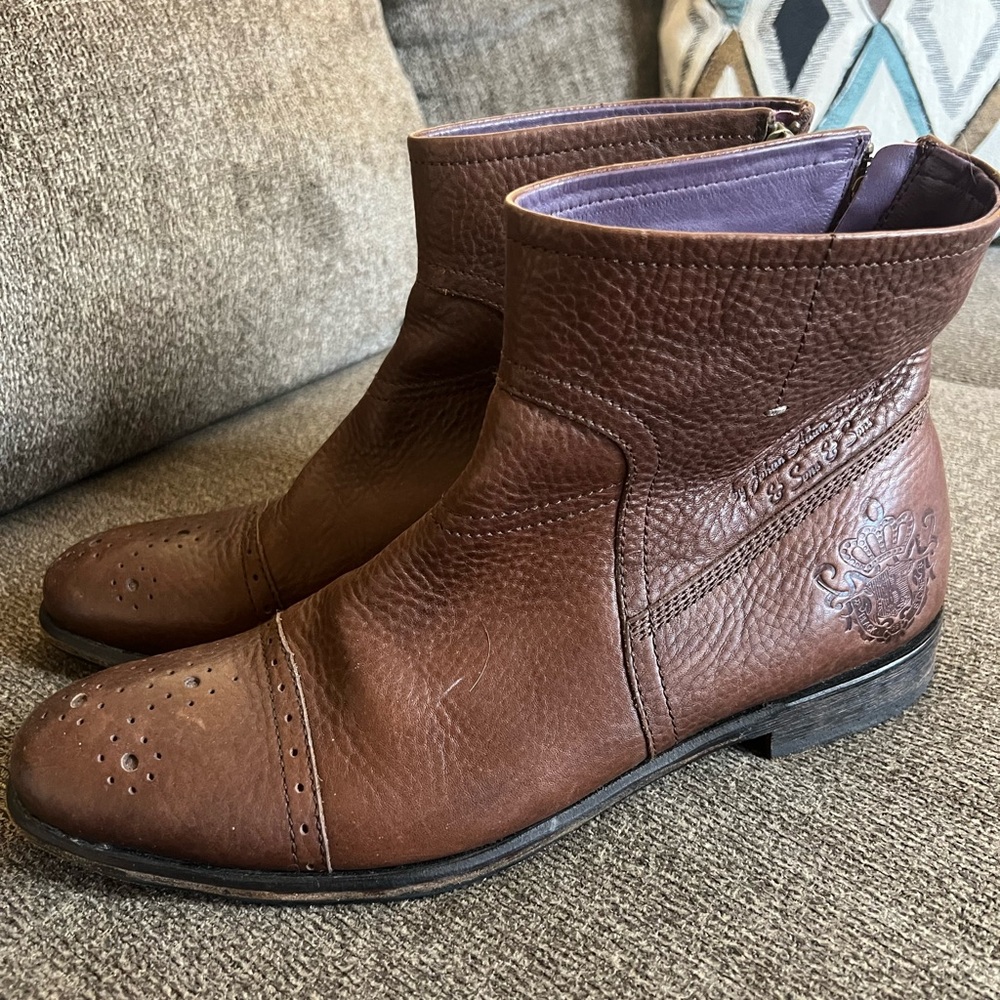 Blackstone Brown Leather Ankle  Boots Size 9